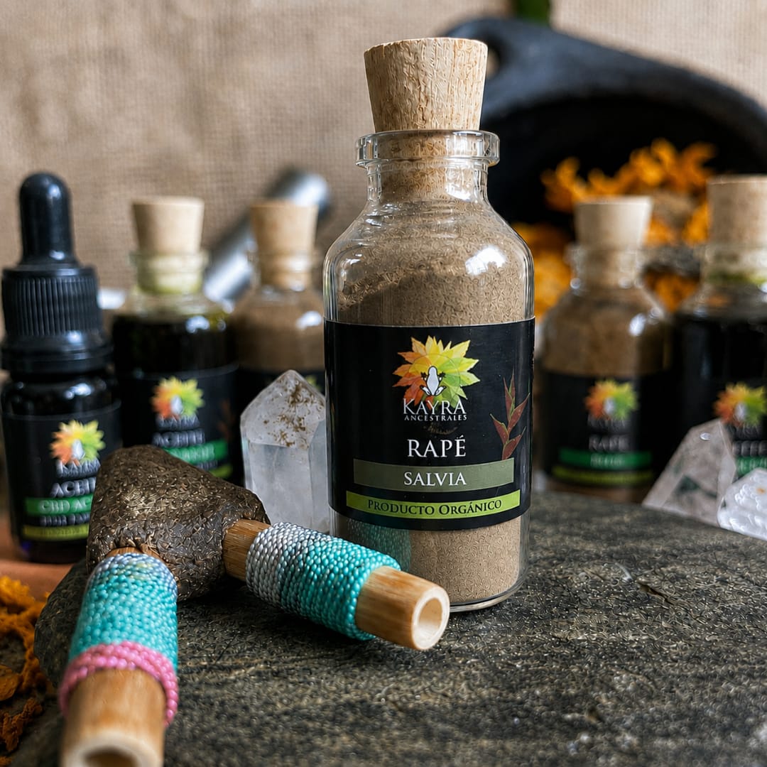 Rapé de salvia preparado de medicina tradicional
